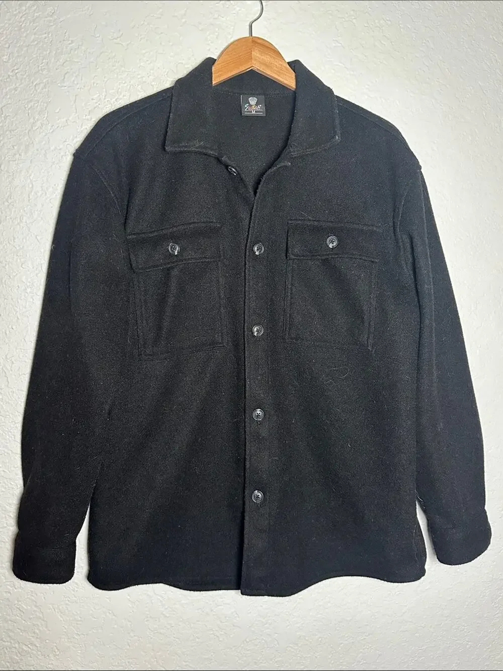 Vintage Switch Remarkable Men's Black Shacket Button Up Thick Shirt Jacket Med